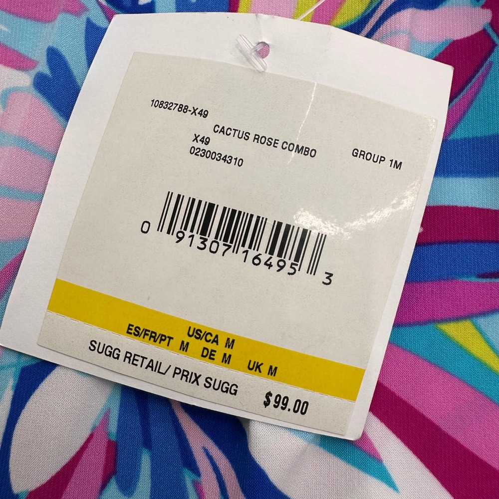 Cappagallo Cactus Rose Abstract Floral Ruffle Sleeve Shift Dress Women's Size M - Picture 4 of 10